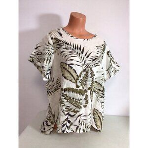 CC California Floral Linen Shirt Womens 1X